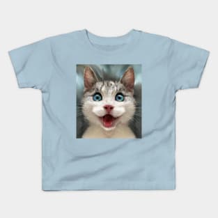 Happy Cat Mask Kids T-Shirt